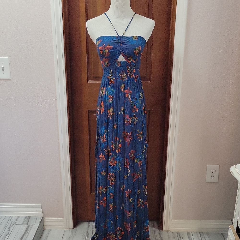 Free People Blue Floral Maxi Dress